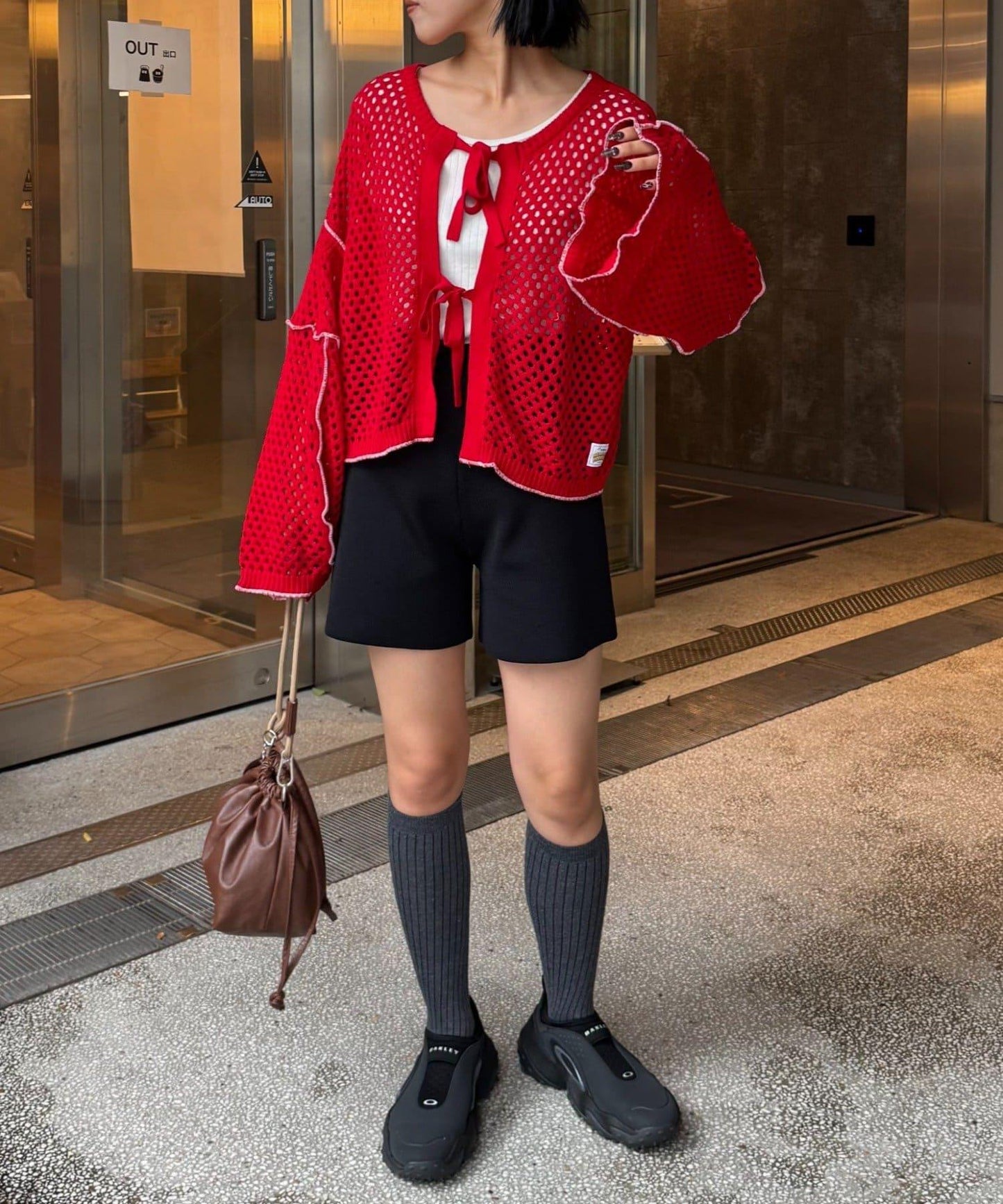 【HELLO.SANFRANCISCO】配色柔和網眼雙用開衫