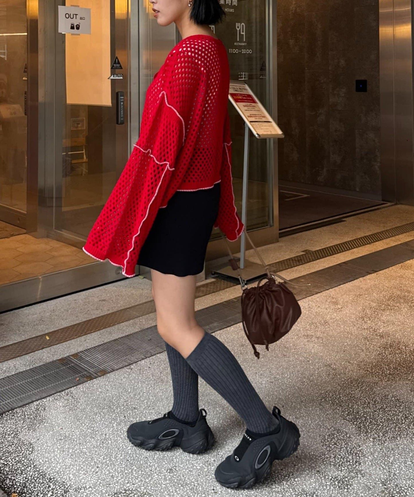 【HELLO.SANFRANCISCO】配色柔和網眼雙用開衫