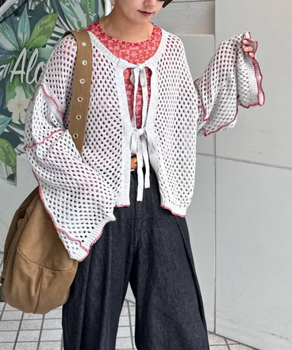 【HELLO.SANFRANCISCO】配色柔和網眼雙用開衫