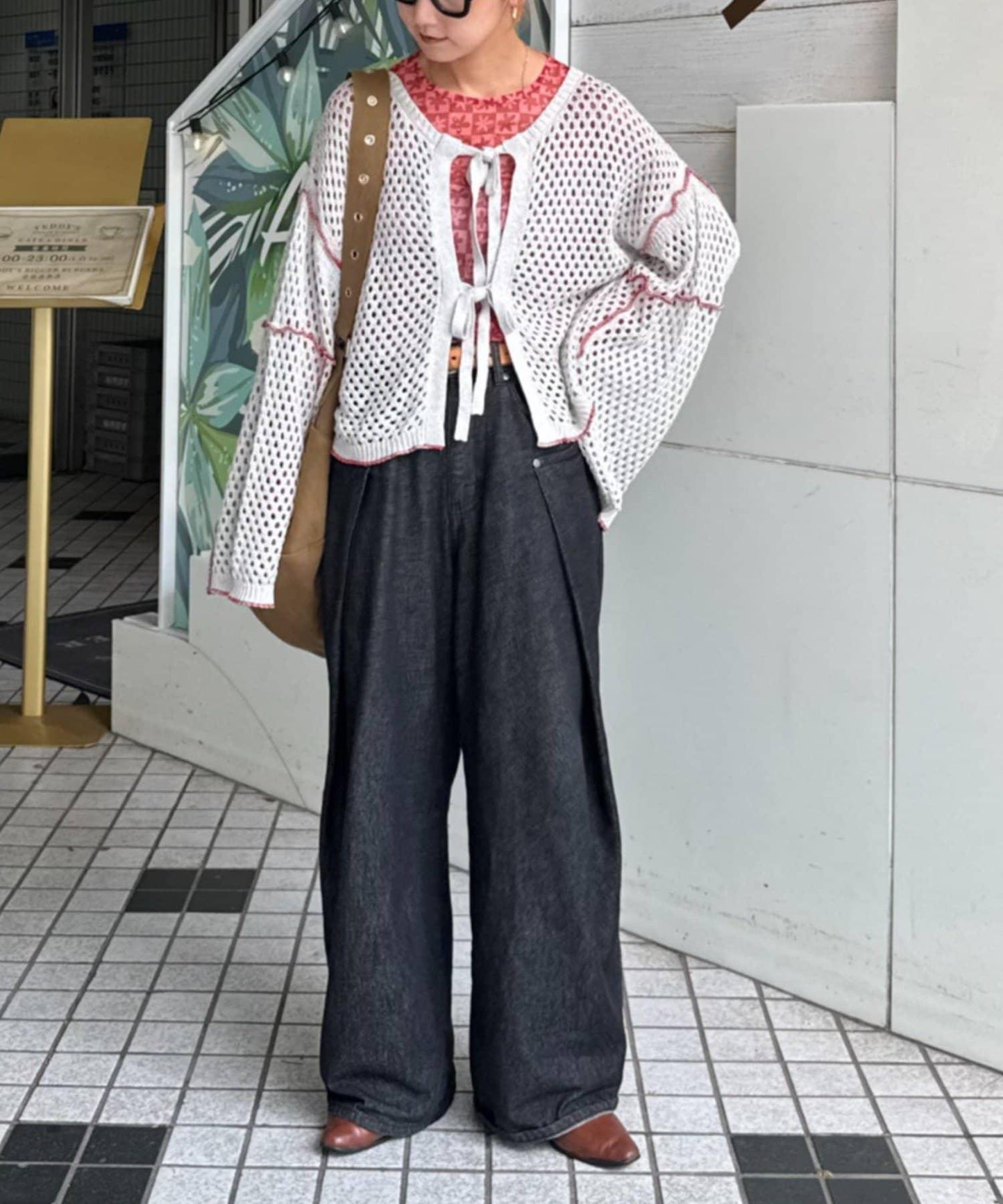 【HELLO.SANFRANCISCO】配色柔和網眼雙用開衫