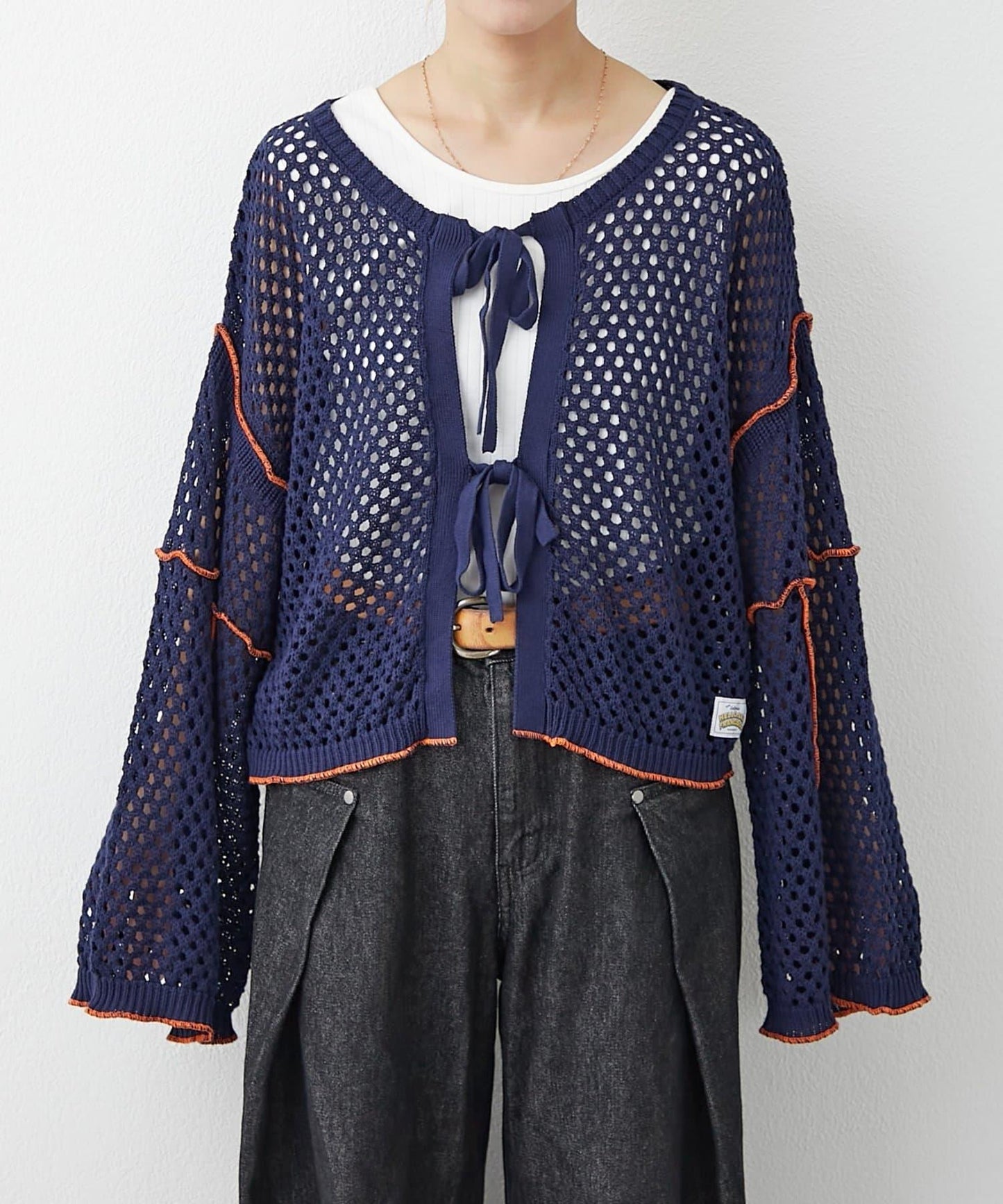 【HELLO.SANFRANCISCO】配色柔和網眼雙用開衫