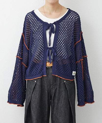 【HELLO.SANFRANCISCO】配色柔和網眼雙用開衫