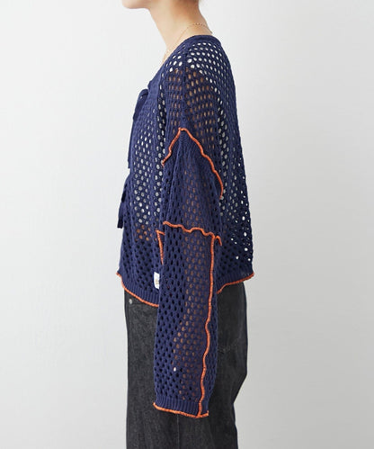 【HELLO.SANFRANCISCO】配色柔和網眼雙用開衫