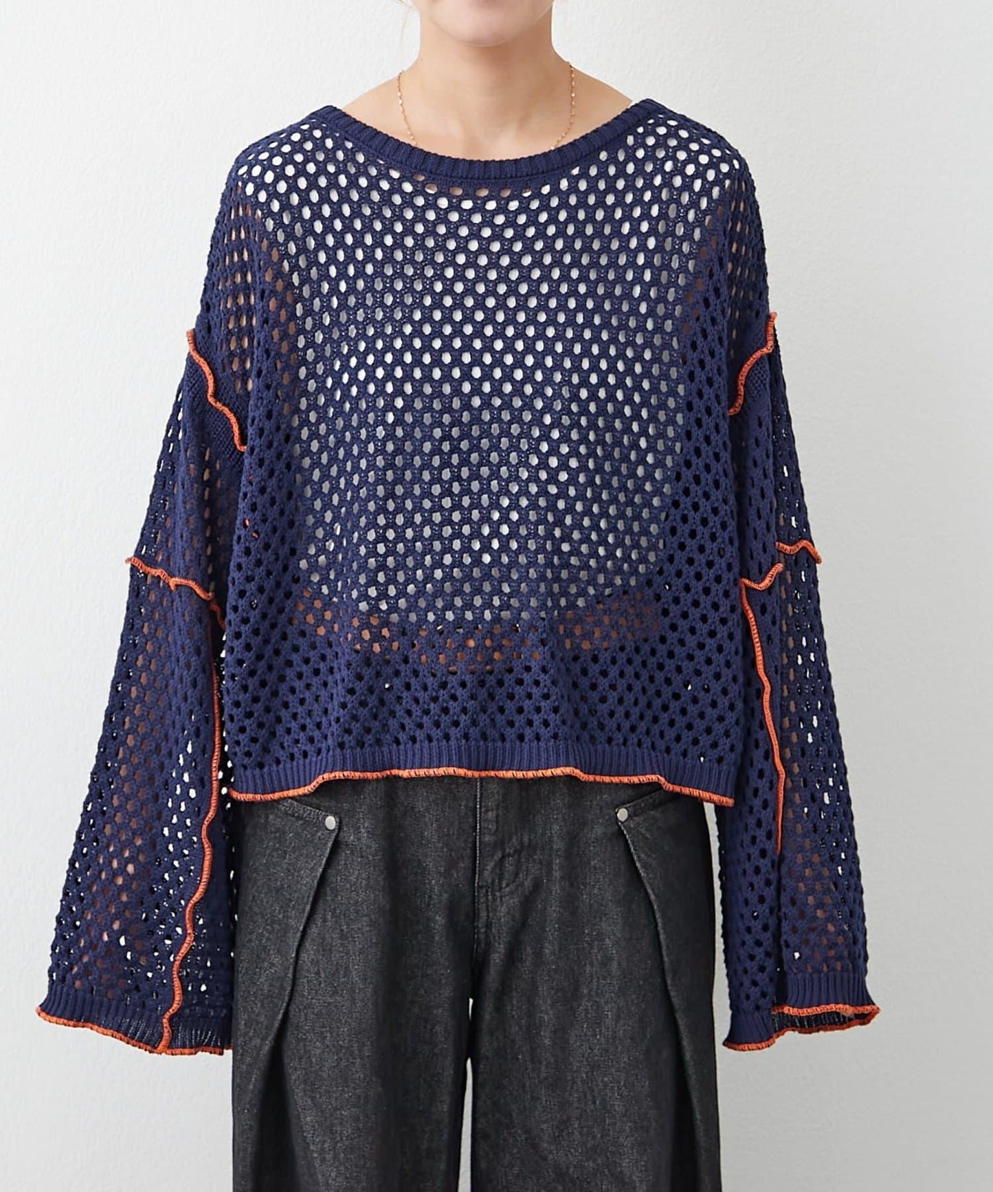 【HELLO.SANFRANCISCO】配色柔和網眼雙用開衫