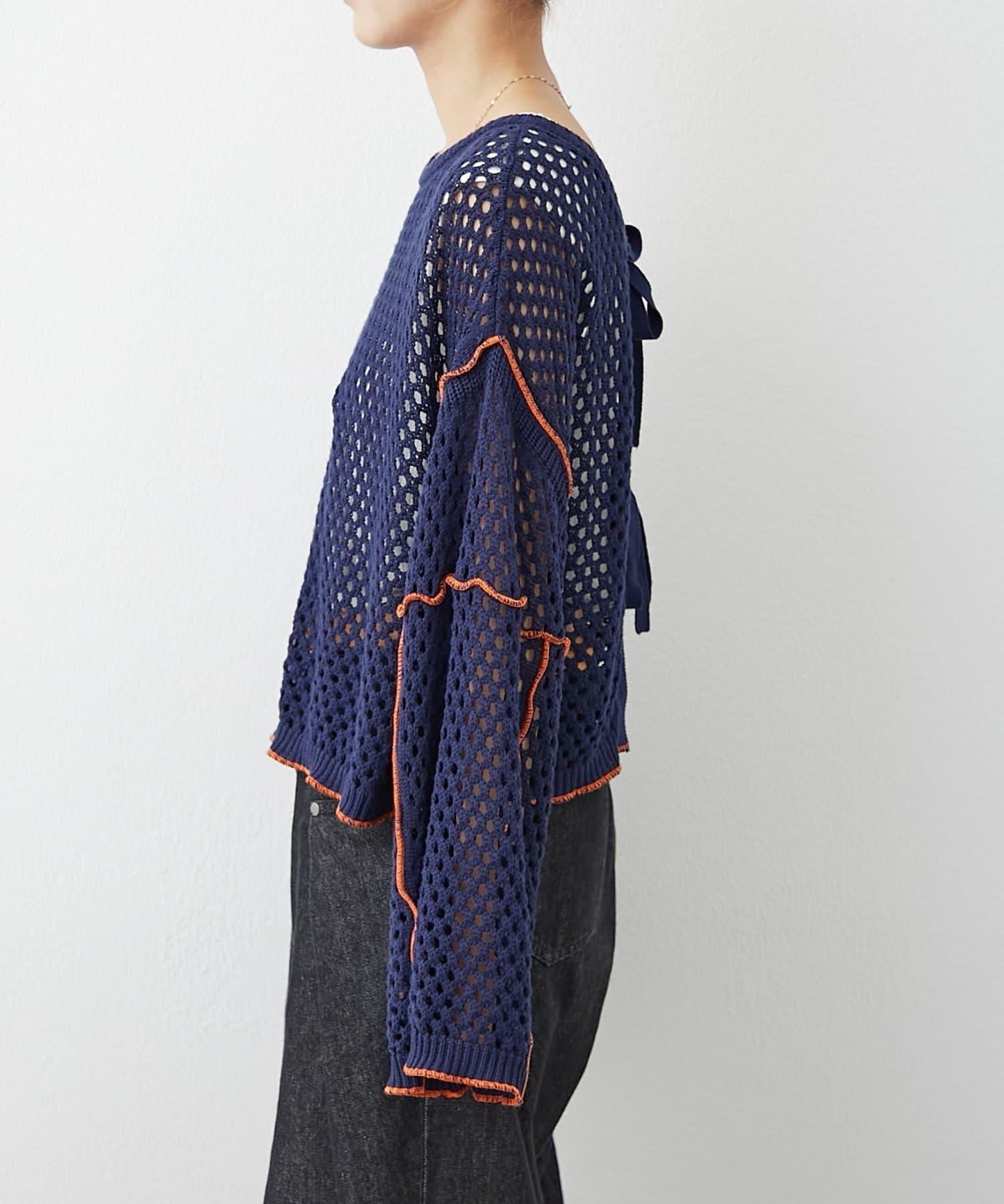 【HELLO.SANFRANCISCO】配色柔和網眼雙用開衫