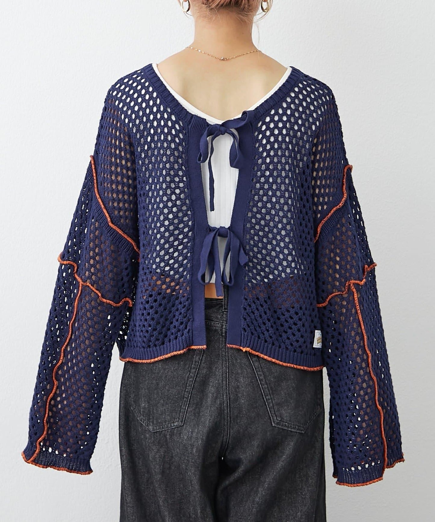 【HELLO.SANFRANCISCO】配色柔和網眼雙用開衫