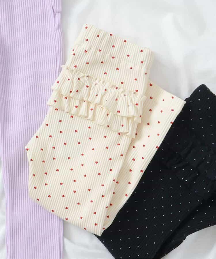 後褶邊緊身褲/7天風格褲 10分褲