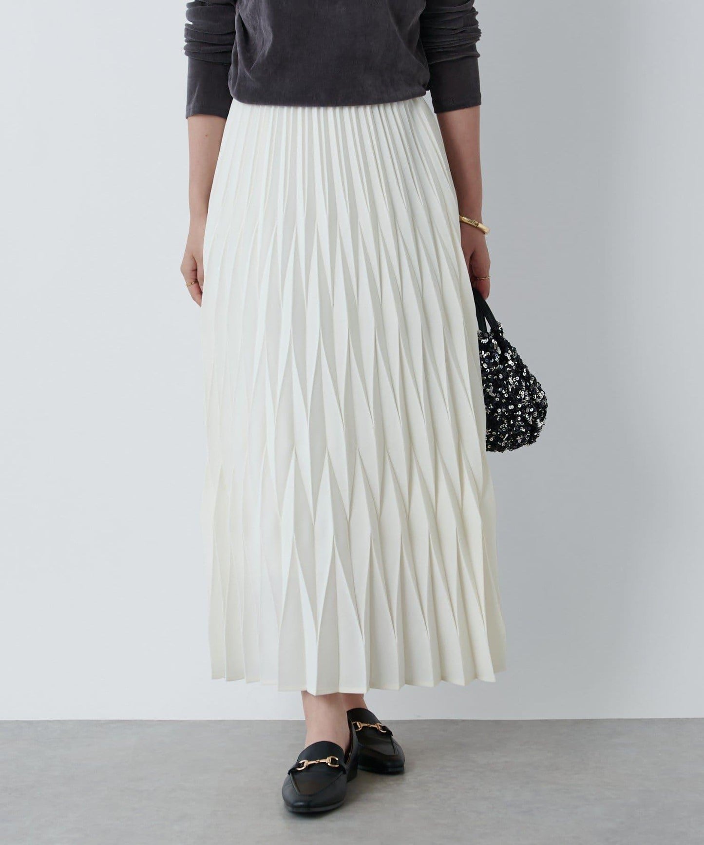 《腰部全鬆緊設計·優雅顯瘦◎》褶皺半身裙