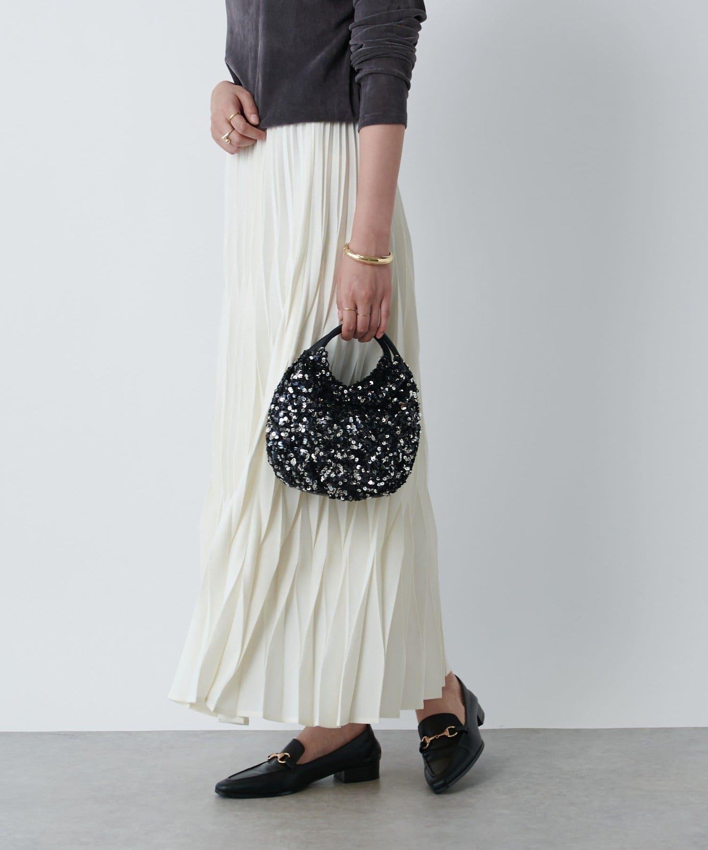 《腰部全鬆緊設計·優雅顯瘦◎》褶皺半身裙