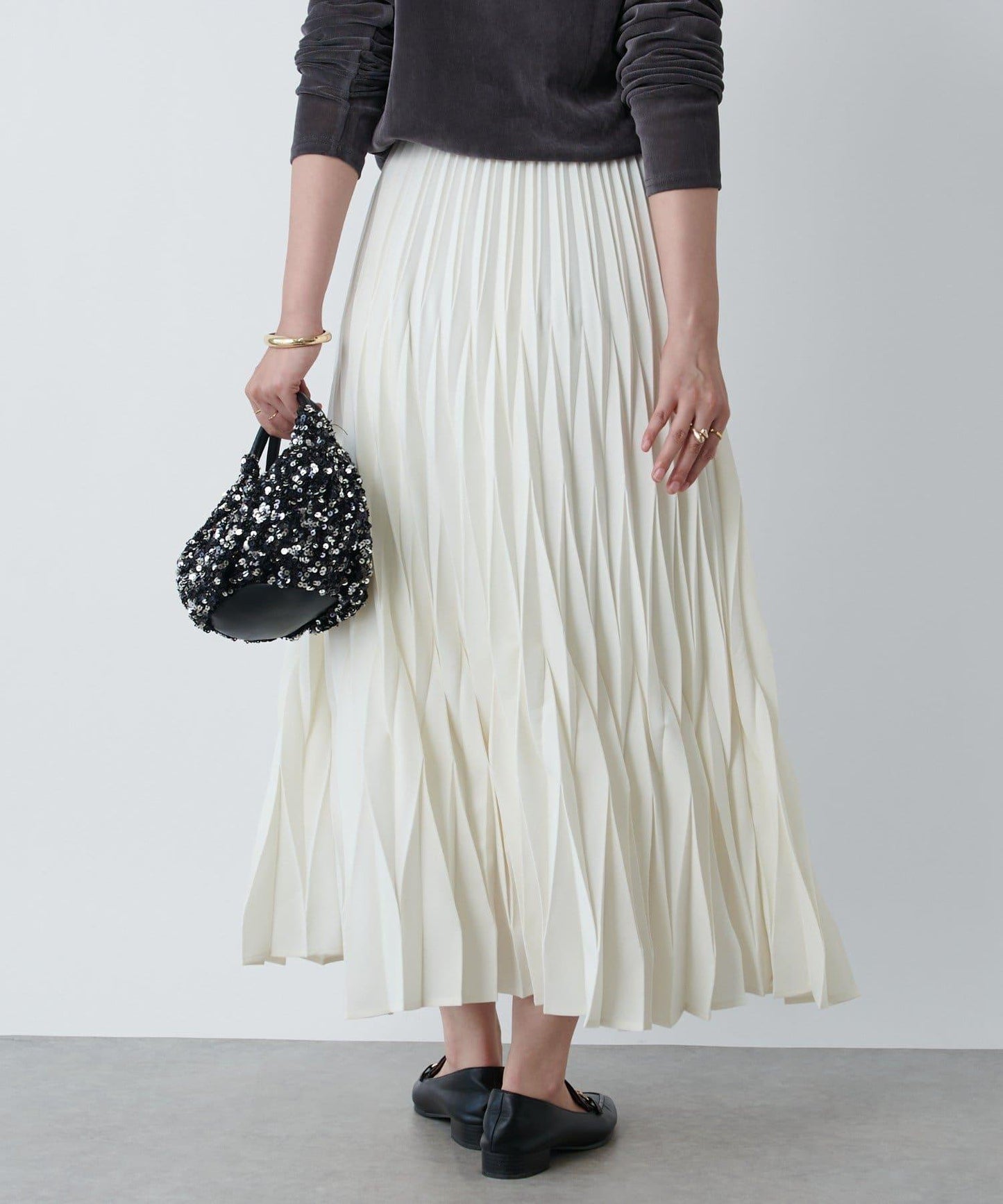 《腰部全鬆緊設計·優雅顯瘦◎》褶皺半身裙