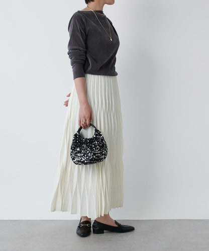 《腰部全鬆緊設計·優雅顯瘦◎》褶皺半身裙