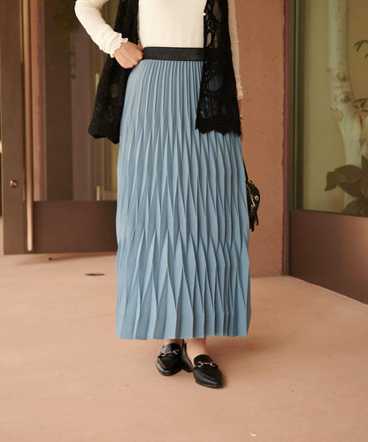 《腰部全鬆緊設計·優雅顯瘦◎》褶皺半身裙