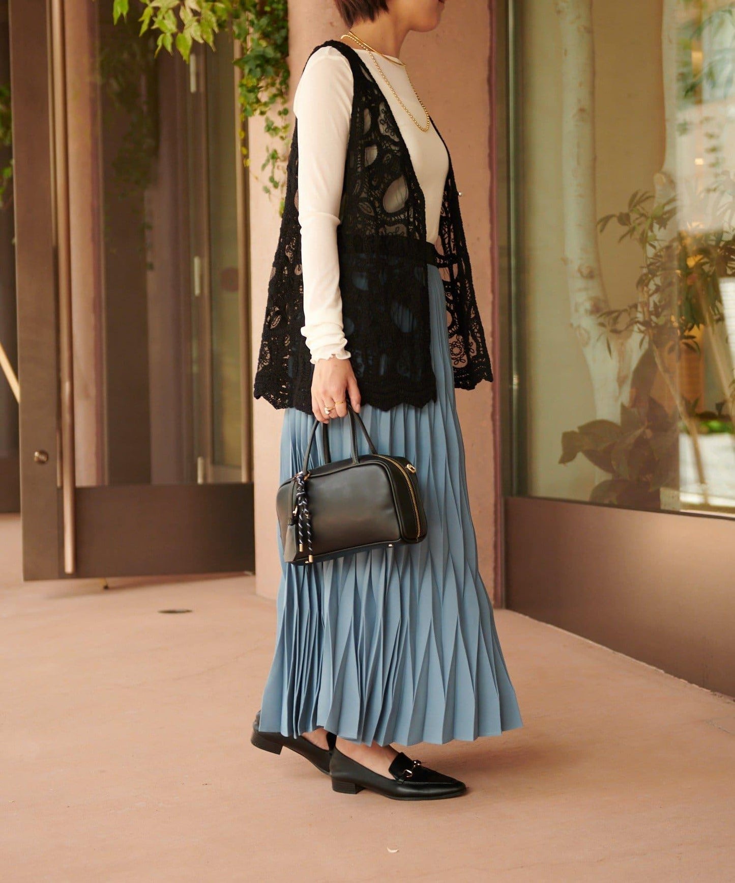 《腰部全鬆緊設計·優雅顯瘦◎》褶皺半身裙