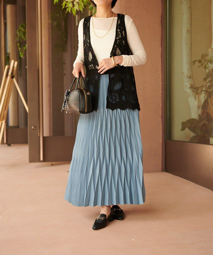 《腰部全鬆緊設計·優雅顯瘦◎》褶皺半身裙