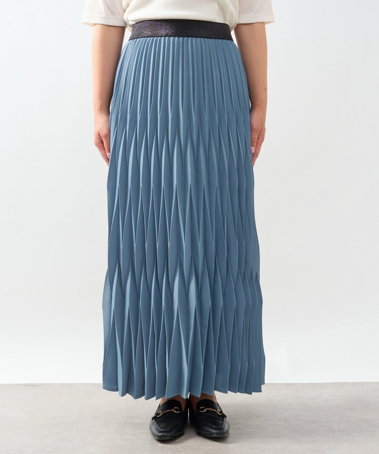 《腰部全鬆緊設計·優雅顯瘦◎》褶皺半身裙