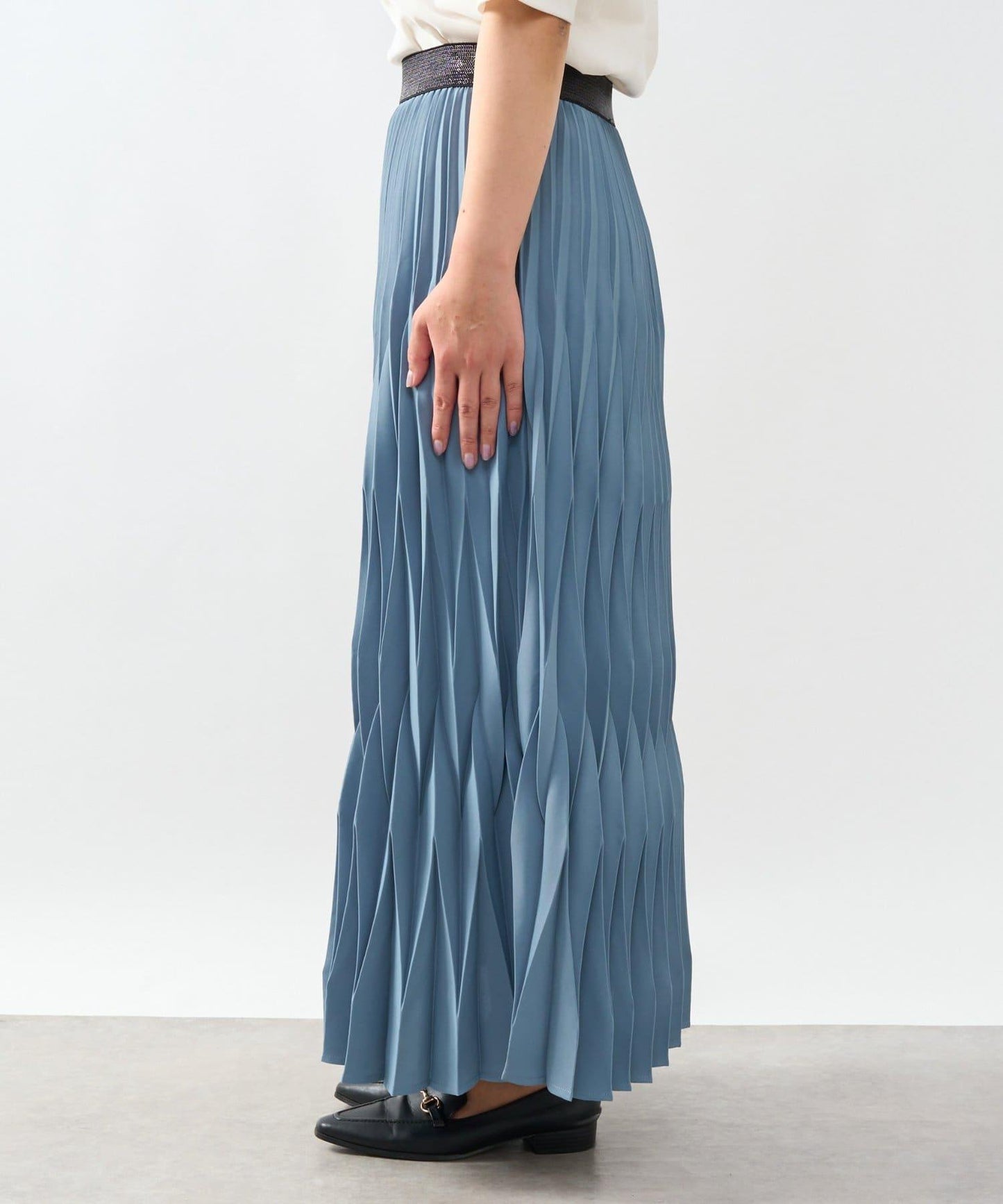 《腰部全鬆緊設計·優雅顯瘦◎》褶皺半身裙