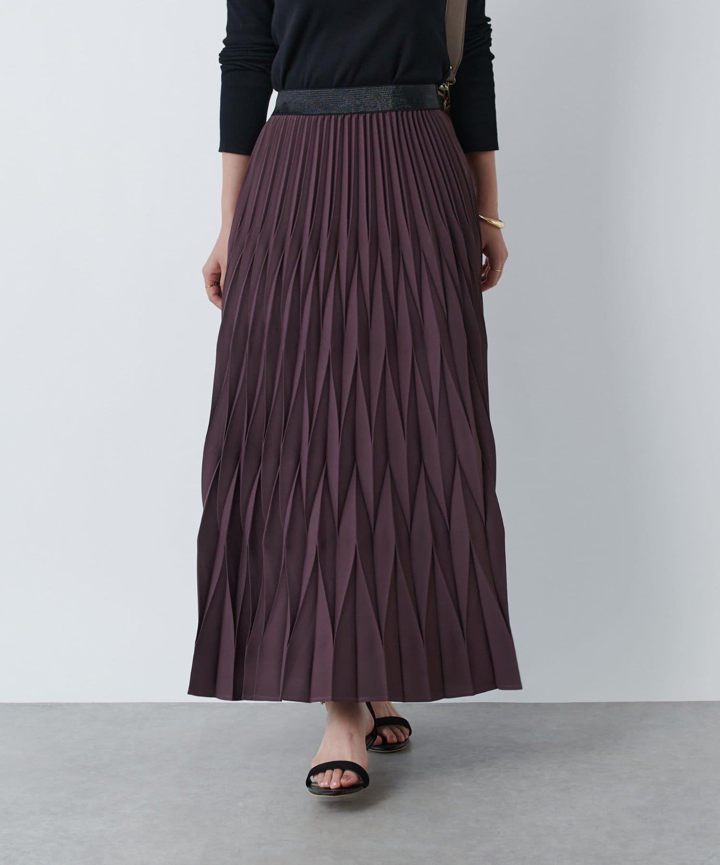 《腰部全鬆緊設計·優雅顯瘦◎》褶皺半身裙