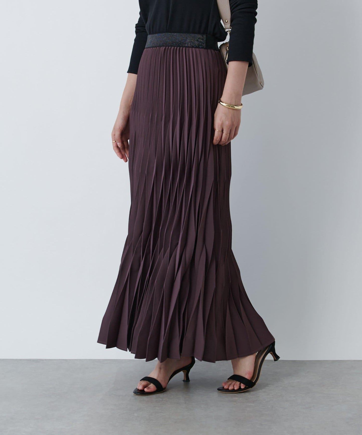 《腰部全鬆緊設計·優雅顯瘦◎》褶皺半身裙