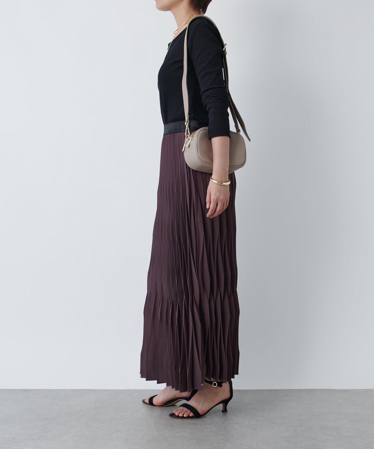 《腰部全鬆緊設計·優雅顯瘦◎》褶皺半身裙