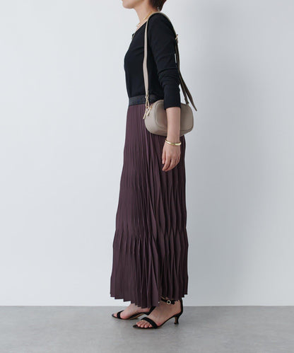 《腰部全鬆緊設計·優雅顯瘦◎》褶皺半身裙