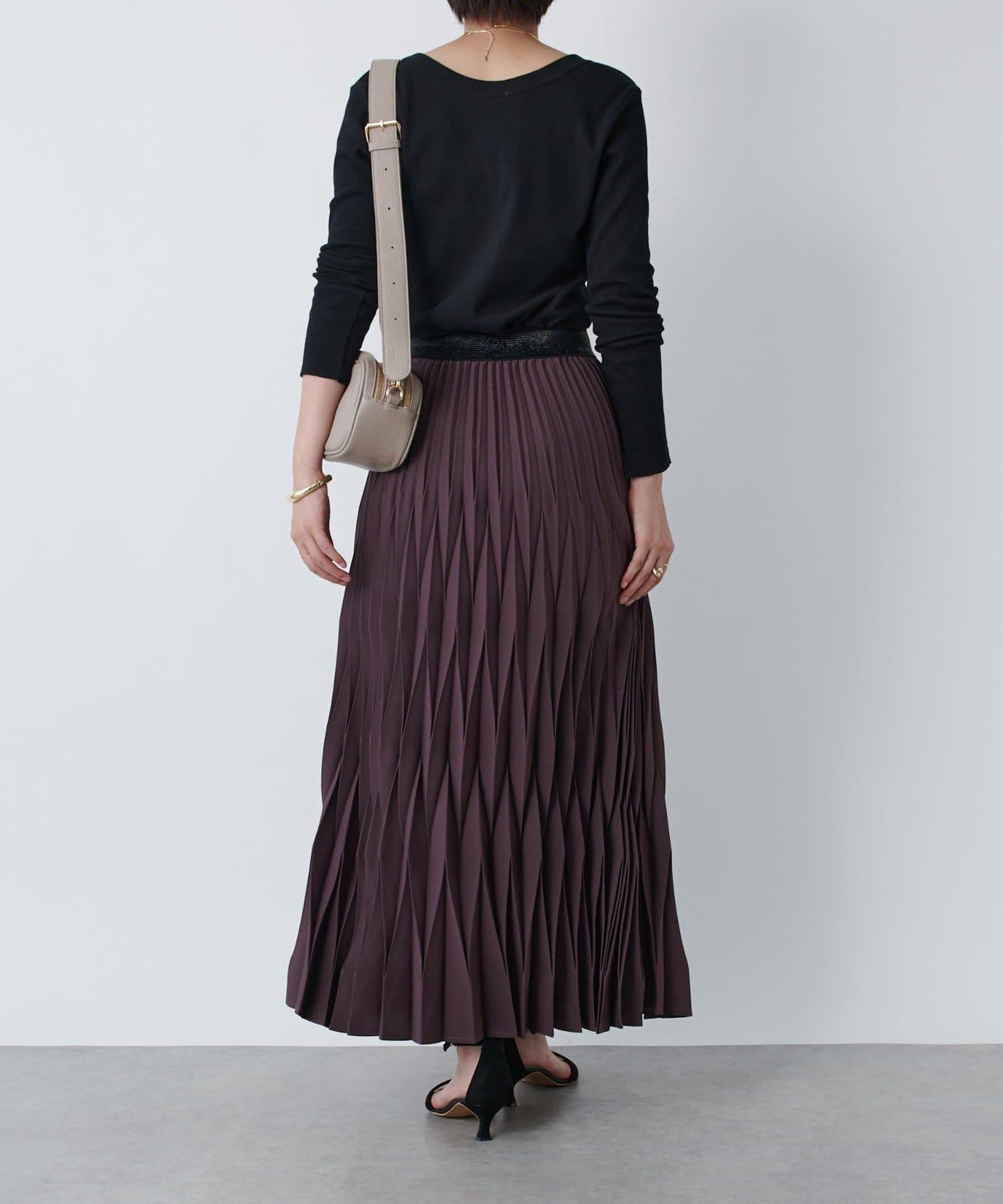 《腰部全鬆緊設計·優雅顯瘦◎》褶皺半身裙