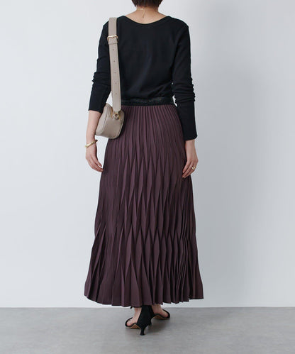 《腰部全鬆緊設計·優雅顯瘦◎》褶皺半身裙