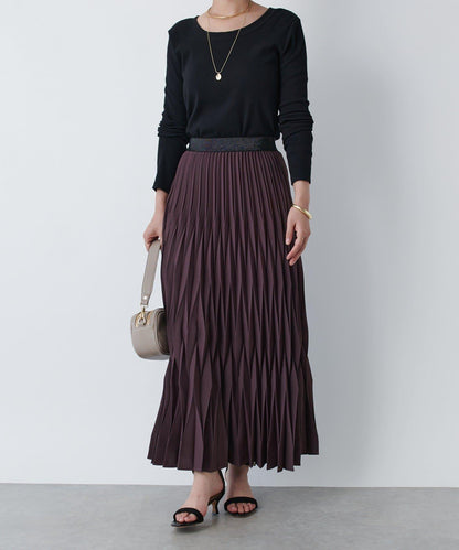 《腰部全鬆緊設計·優雅顯瘦◎》褶皺半身裙