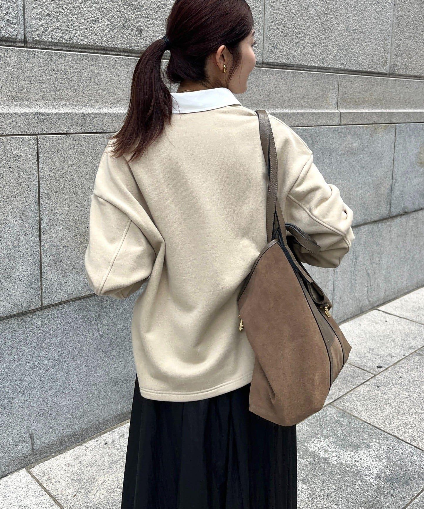 【這邊 企劃】襯衫領拉鍊衛衣上衣