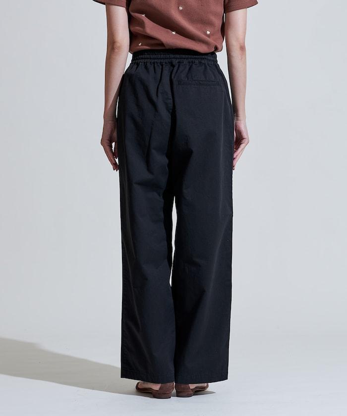 斜紋織物寬鬆直筒褲＜可搭配套裝＞