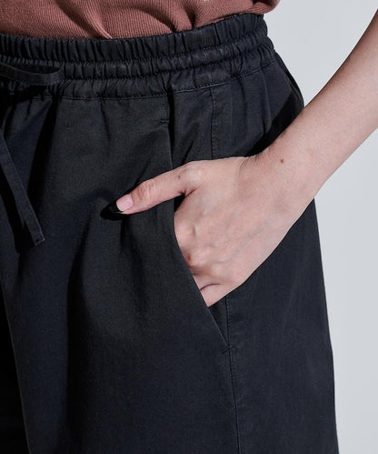 斜紋織物寬鬆直筒褲＜可搭配套裝＞