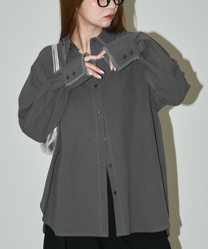 歐根紗拼接煮煮襯衫 限定推出
