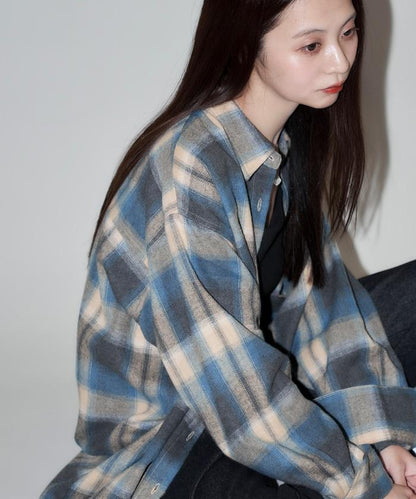 超大號格子襯衫