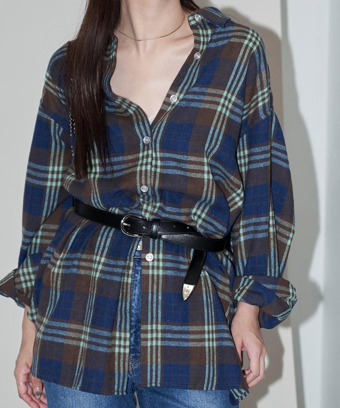 超大號格子襯衫