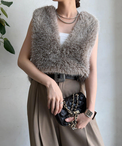 側邊扣假羊絨毛絨套頭衫