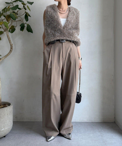 側邊扣假羊絨毛絨套頭衫