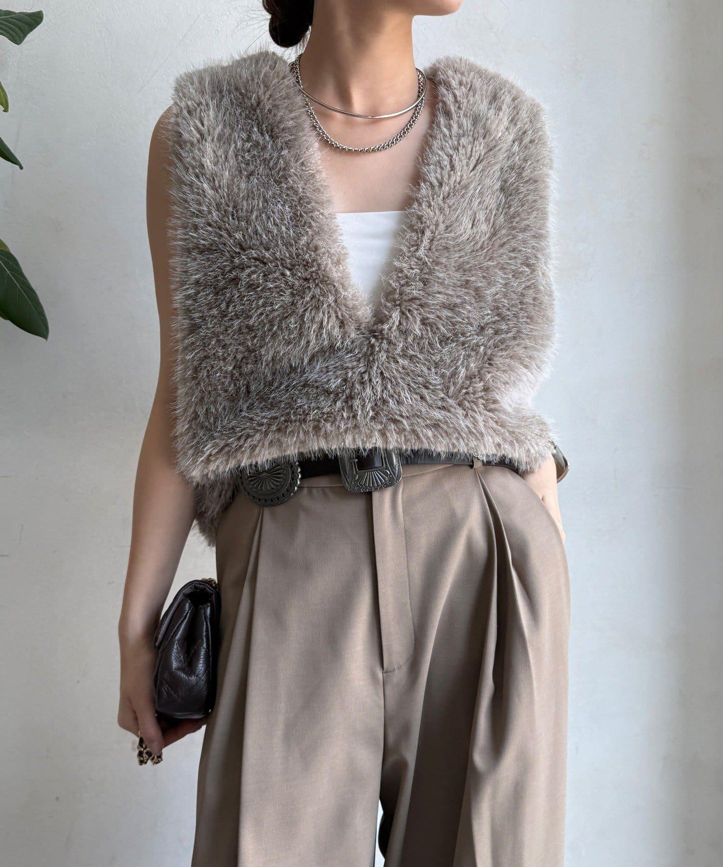 側邊扣假羊絨毛絨套頭衫