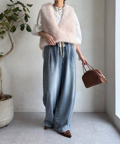 側邊扣假羊絨毛絨套頭衫