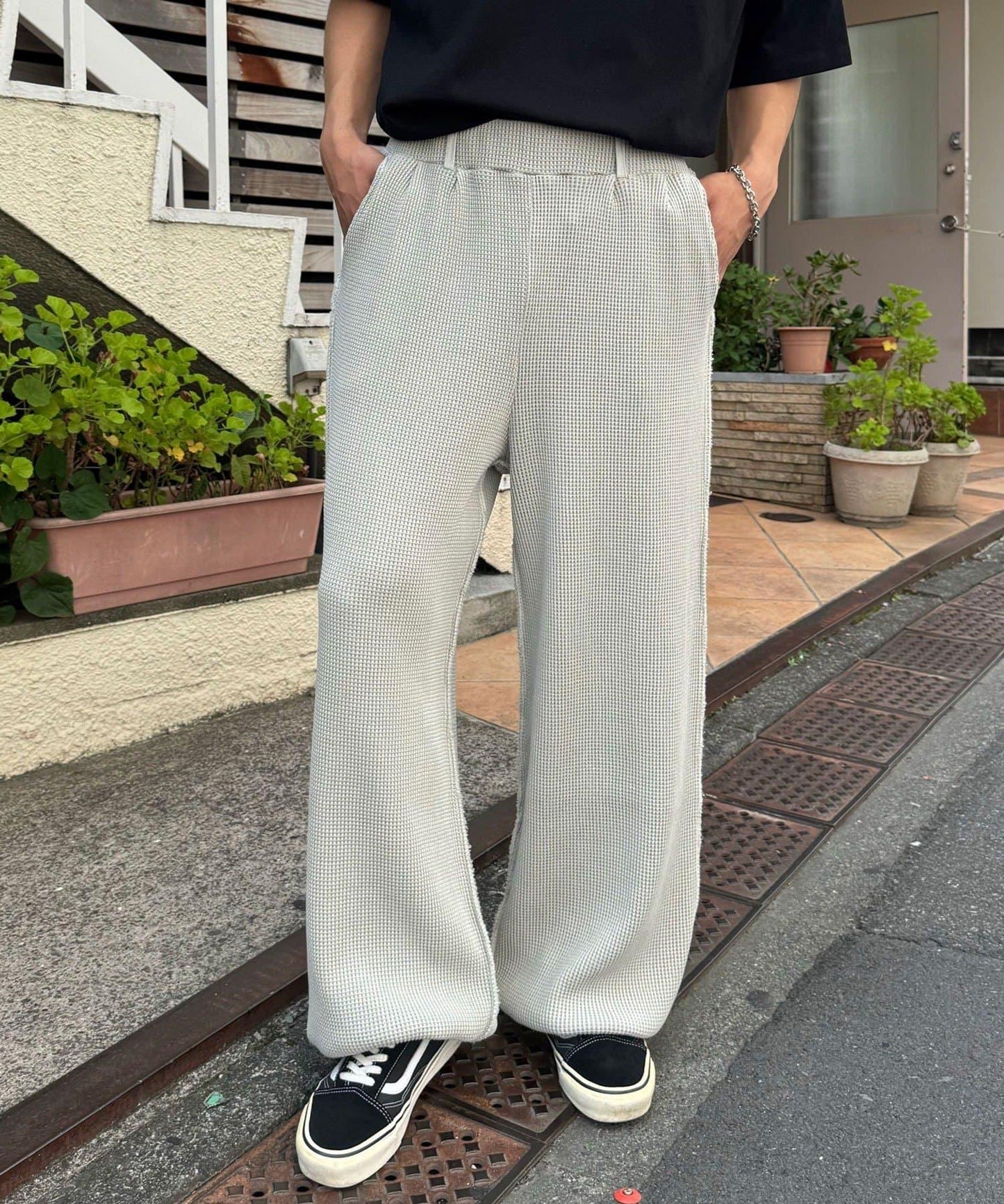 顏料呢衛衣寬鬆長褲