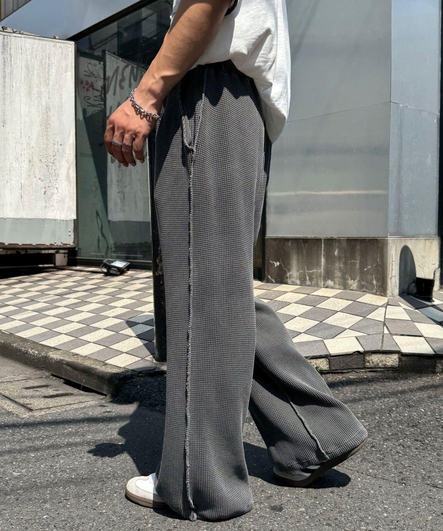 顏料呢衛衣寬鬆長褲