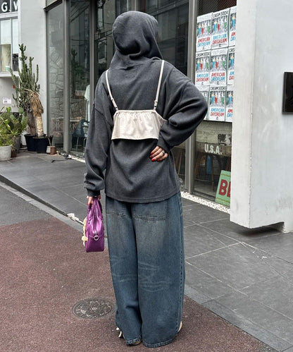 下垂荷葉邊LOGO修身背心