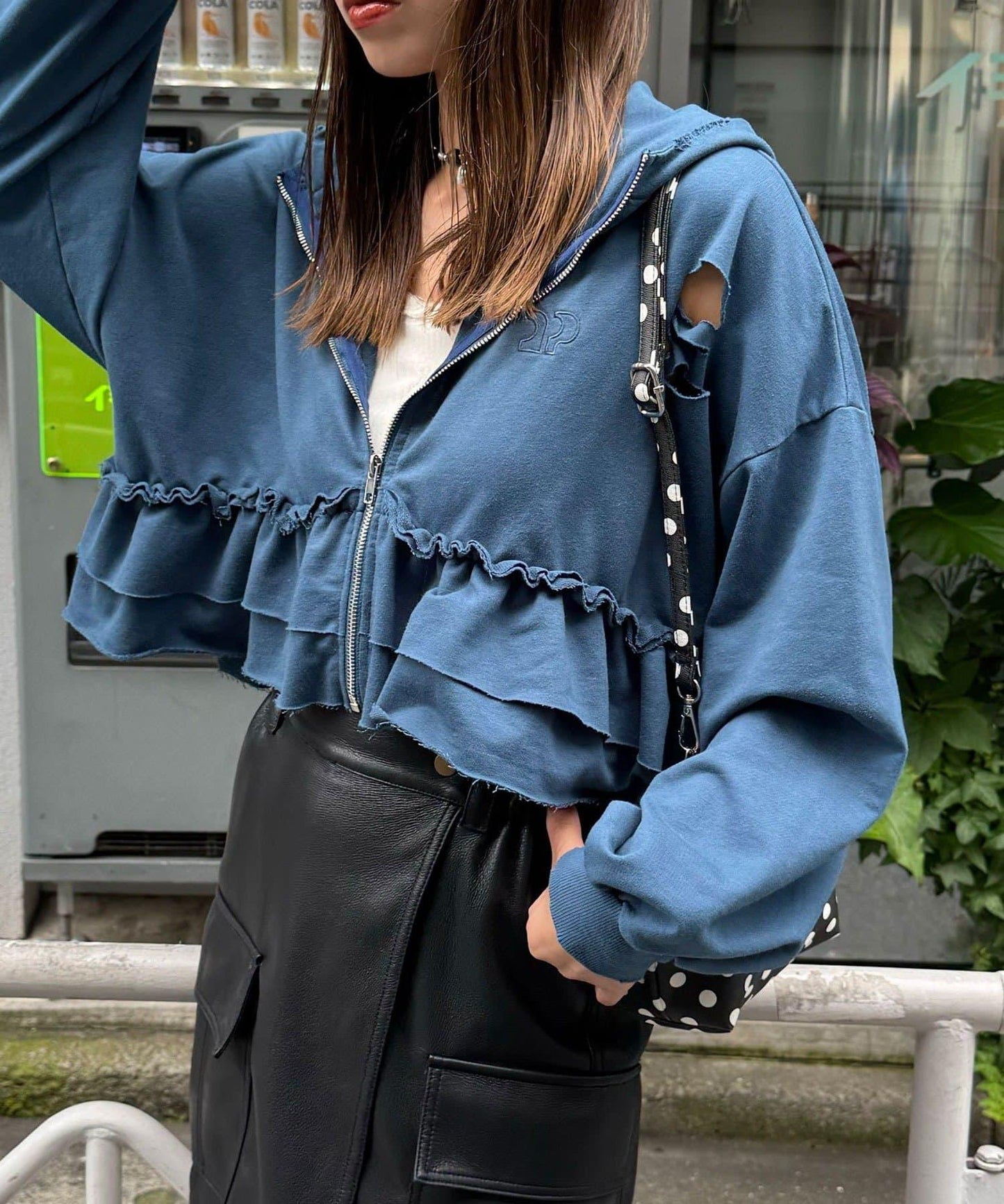 【Ciaopanic】CP標誌荷葉邊層疊破洞衛衣