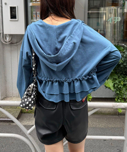 【Ciaopanic】CP標誌荷葉邊層疊破洞衛衣