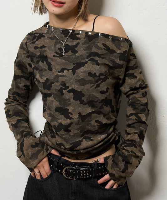 【AW】混搭鉚釘吊帶上衣