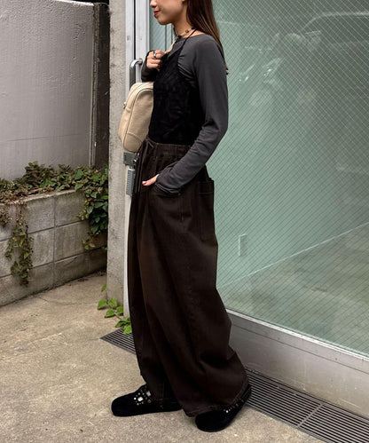 蕾絲吊帶對接上衣