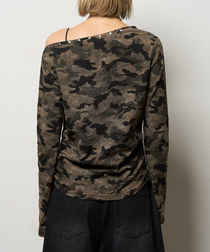 【AW】混搭鉚釘吊帶上衣