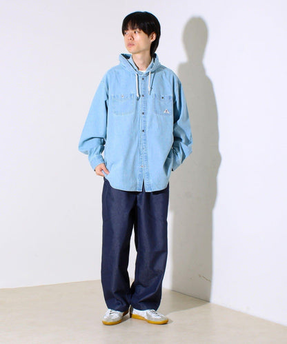 【GEVACO】牛仔帽衫 帶帽牛仔襯衫