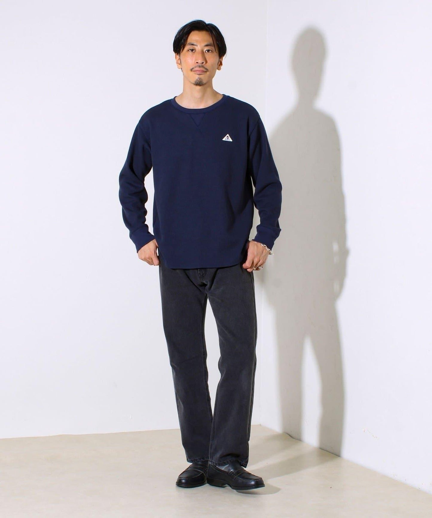 【適合層疊穿搭】【GEVACO】格紋材質長袖T恤