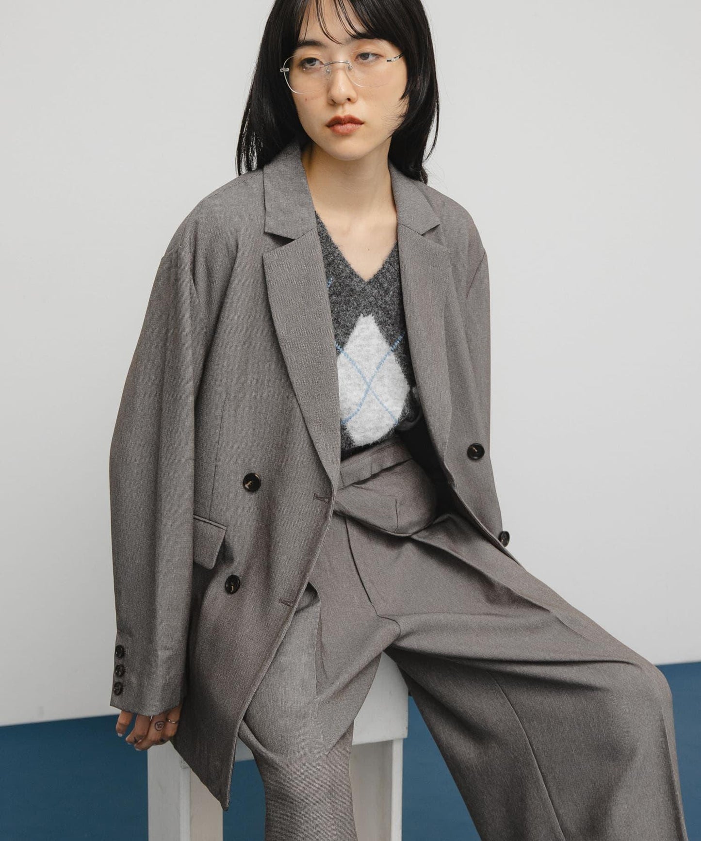 包包套裝雙排扣西裝