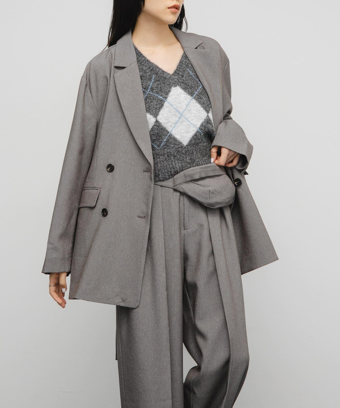 包包套裝雙排扣西裝