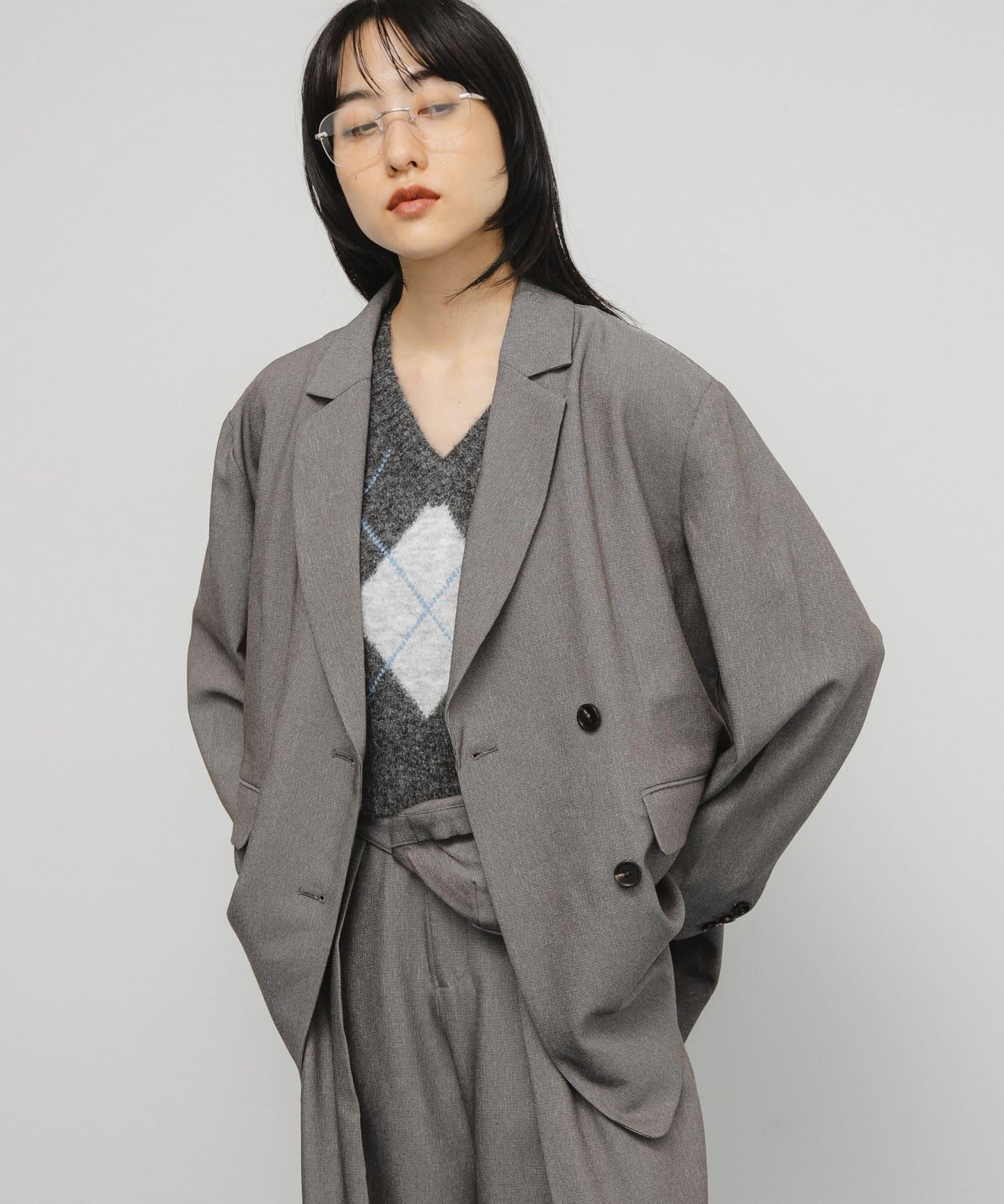 包包套裝雙排扣西裝